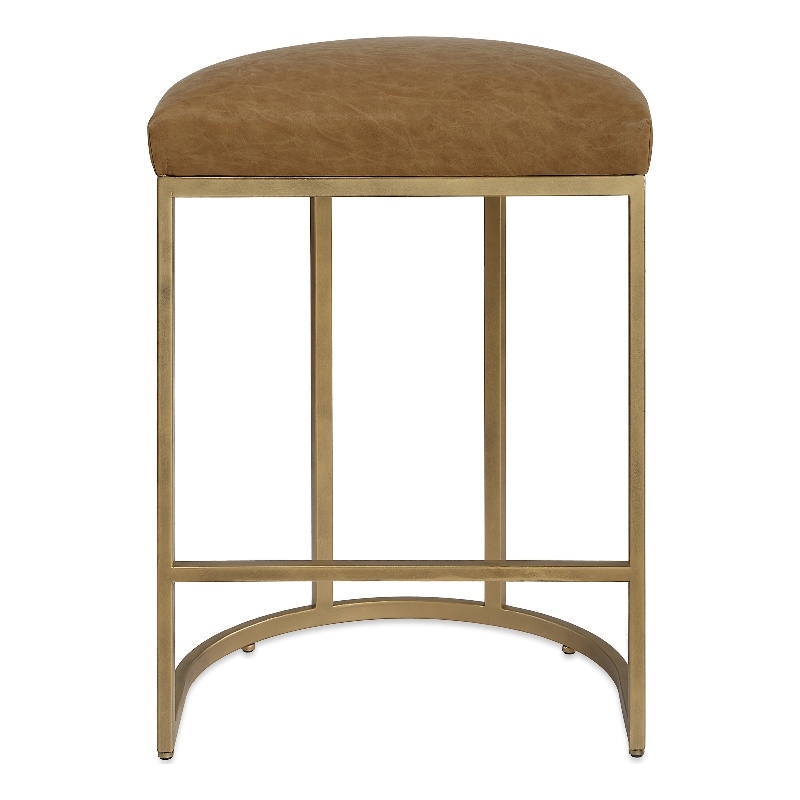 Bowery Hill Accent Engineered Wood Counter Stool in Antique Brass