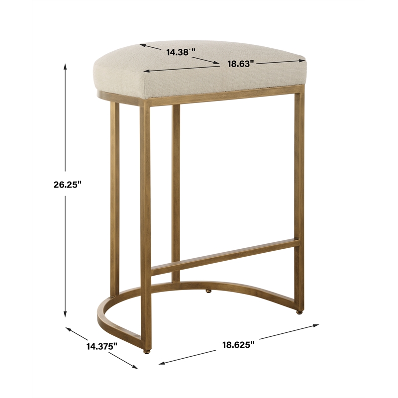 Bowery Hill Accent Engineered Wood Counter Stool in Antique Brass