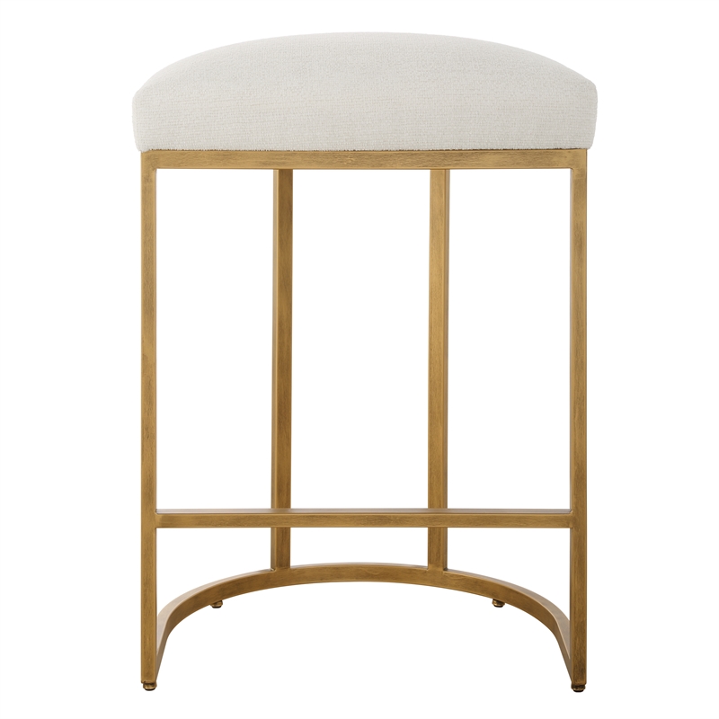 Bowery Hill Accent Engineered Wood Counter Stool in Antique Brass
