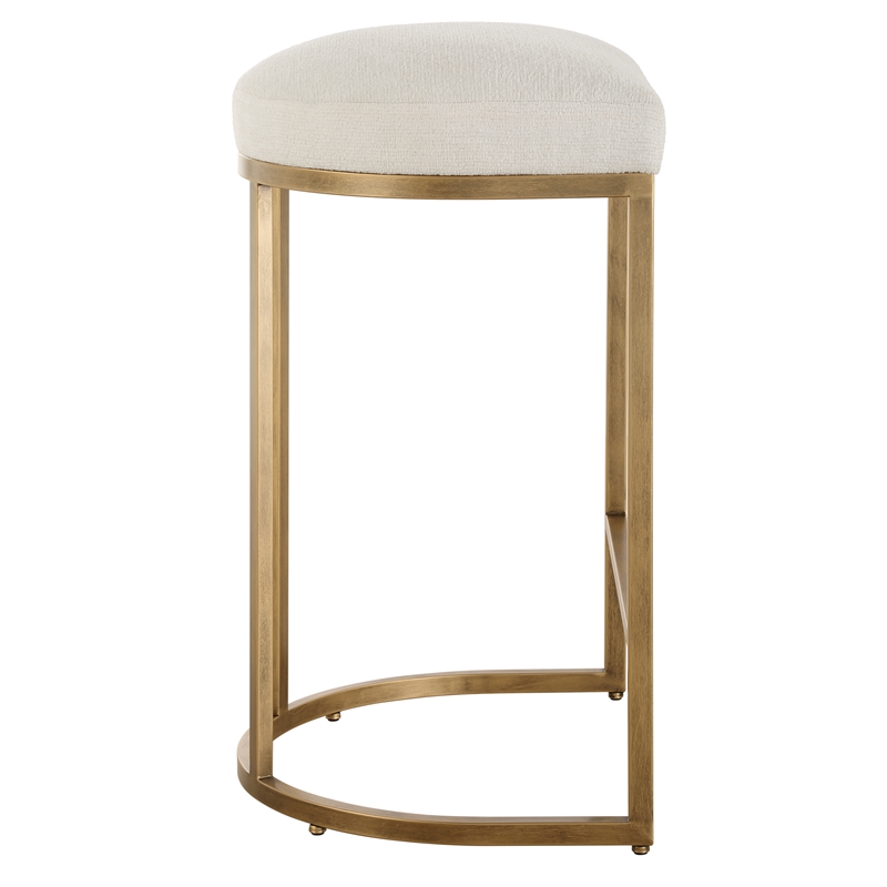 Bowery Hill Accent Engineered Wood Counter Stool in Antique Brass