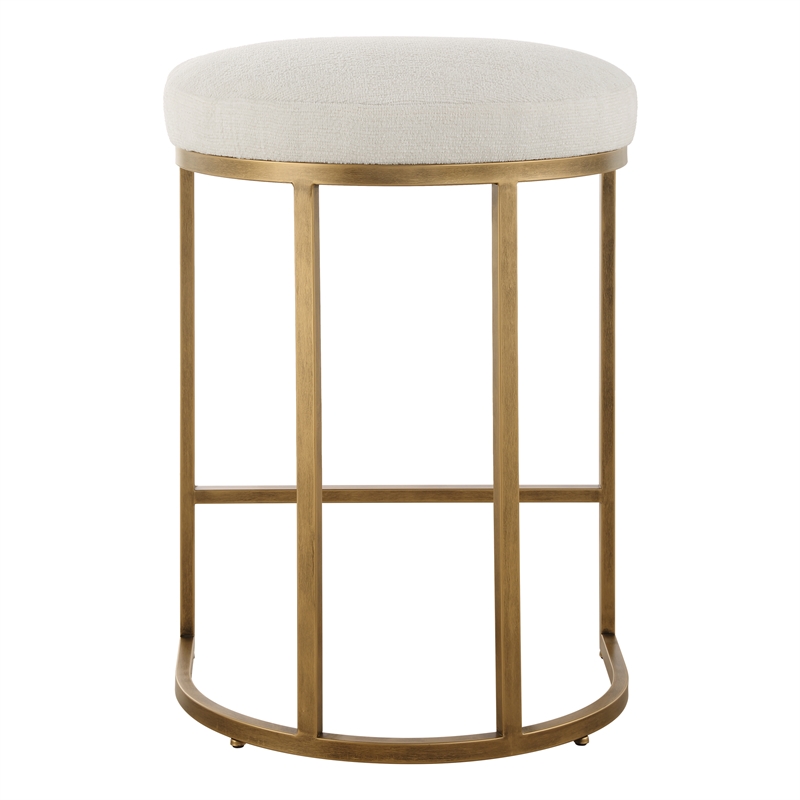 Bowery Hill Accent Engineered Wood Counter Stool in Antique Brass
