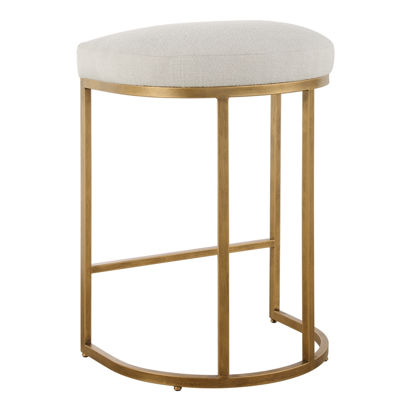 Bowery Hill Accent Engineered Wood Counter Stool in Antique Brass
