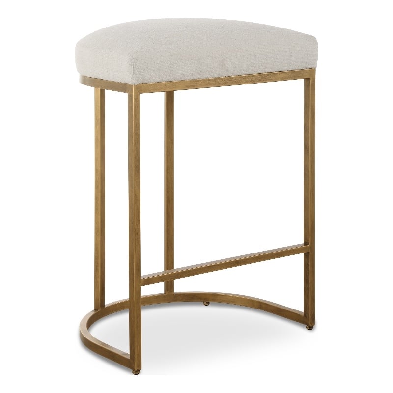 Bowery Hill Accent Engineered Wood Counter Stool in Antique Brass