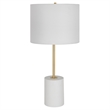 Bowery Hill 1-Light Coastal Metal & Fabric Table Lamp in White/Gold