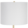 Bowery Hill 1-Light Coastal Metal & Fabric Table Lamp in White/Gold