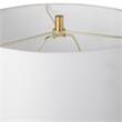 Bowery Hill 1-Light Coastal Metal & Fabric Table Lamp in White/Gold