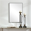 Bowery Hill Contemporary Polystyrene Plastic and MDF Mirror in Black