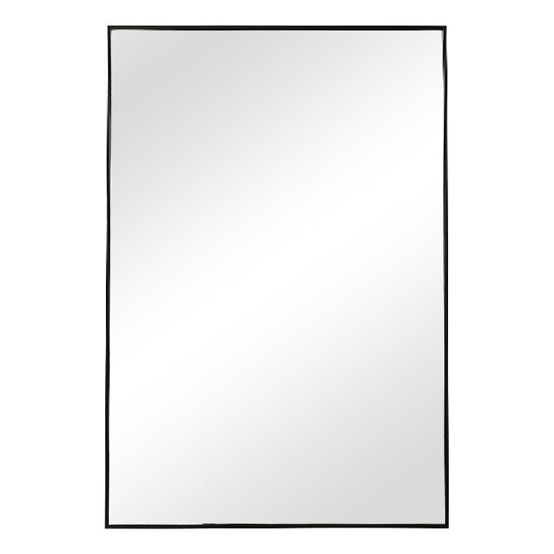 Bowery Hill Contemporary Polystyrene Plastic and MDF Mirror in Black