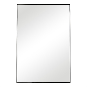 Bowery Hill Contemporary Polystyrene Plastic and MDF Mirror in Black