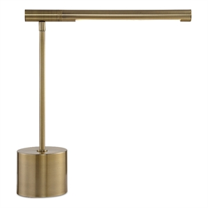 Bowery Hill 17&quotH x 15.125&quotW x 4.75&quotD Metal Desk Lamp in Antique Brass