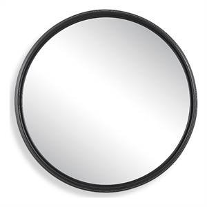 Bowery Hill 32&quotH x 32&quotW x 1.88&quotD Aluminum Frame Mirror in Matte Black