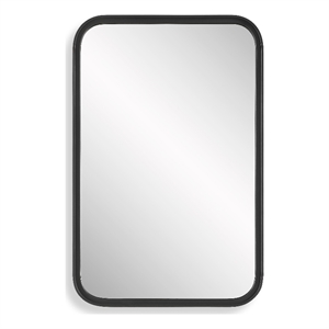 Bowery Hill 34&quotH x 22&quotW x 1.34&quotD Aluminum Frame Mirror in Matte Black