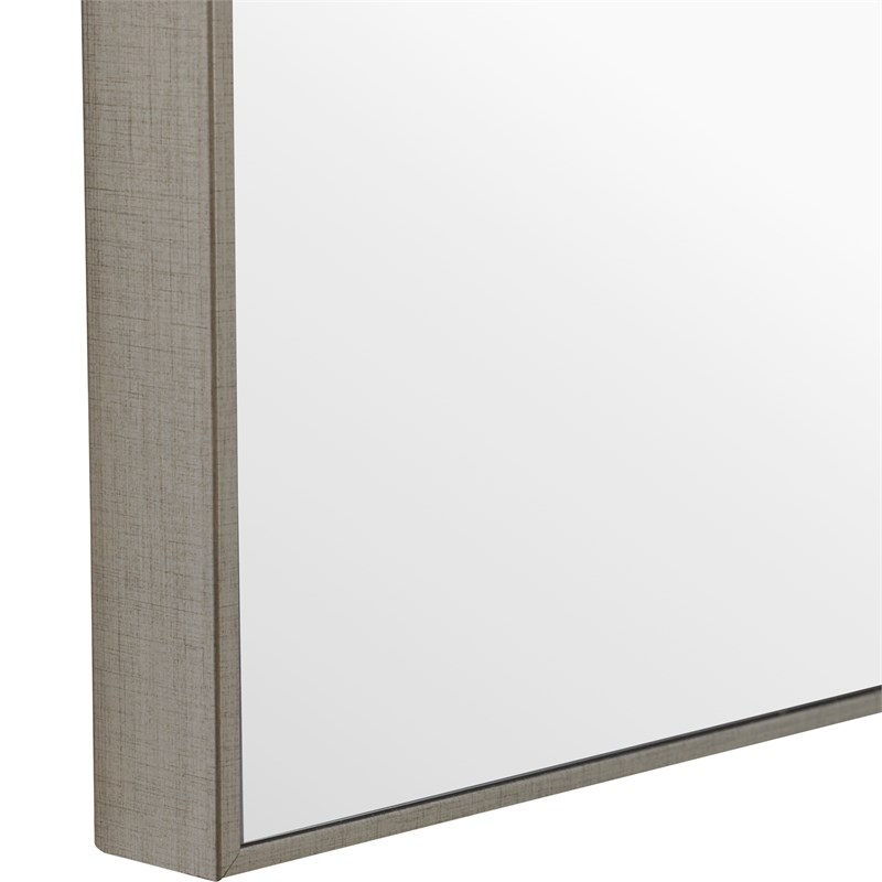 Bowery Hill Contemporary Polystyrene Plastic and MDF Mirror in Silver