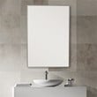 Bowery Hill Contemporary Polystyrene Plastic and MDF Mirror in Silver