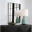 Bowery Hill Contemporary Polystyrene Plastic and MDF Mirror in Silver