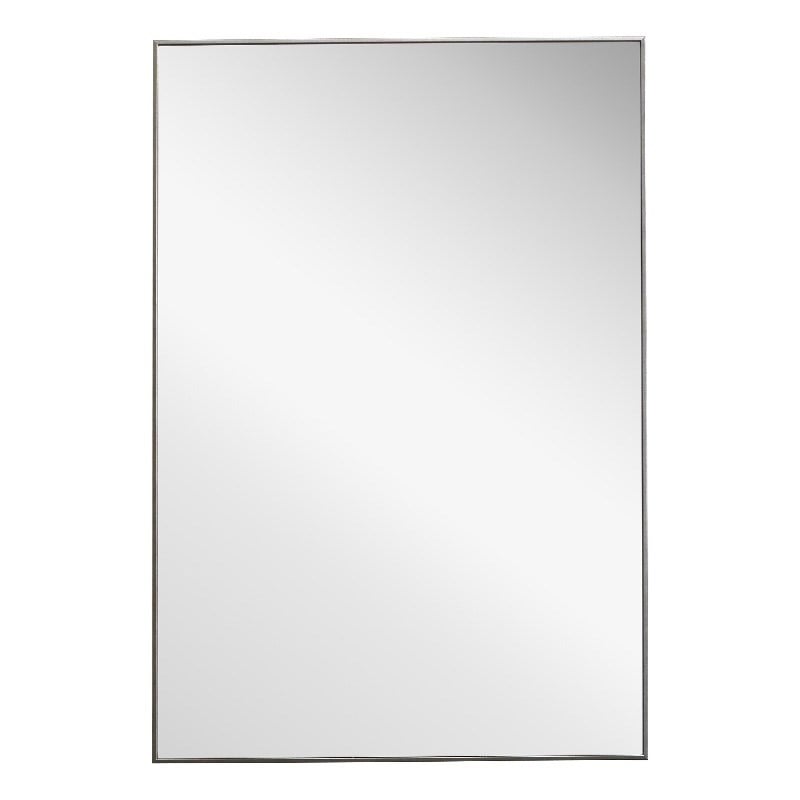 Bowery Hill Contemporary Polystyrene Plastic and MDF Mirror in Silver