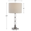 Bowery Hill 1-Light Contemporary Metal & Crystal Table Lamp in Nickel