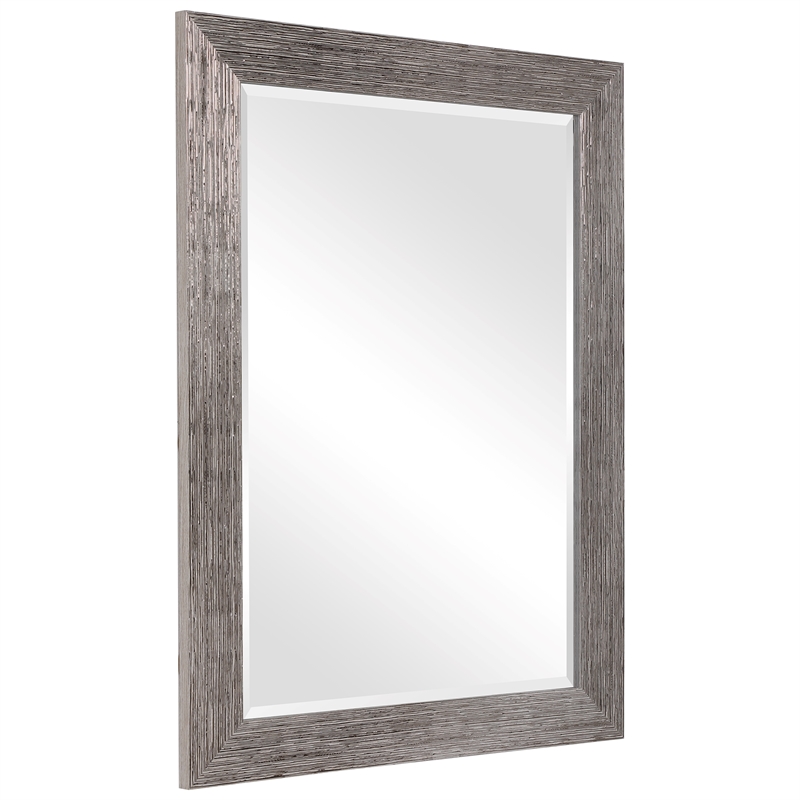 Bowery Hill Contemporary PS Moulding Plastic and MDF Mirror in Silver