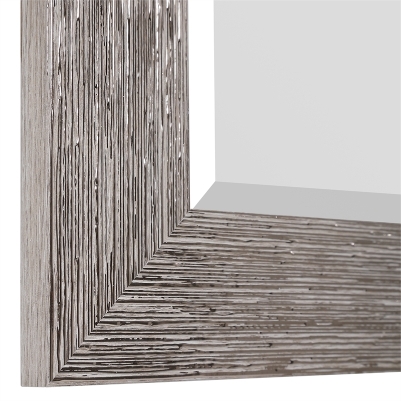 Bowery Hill Contemporary PS Moulding Plastic and MDF Mirror in Silver