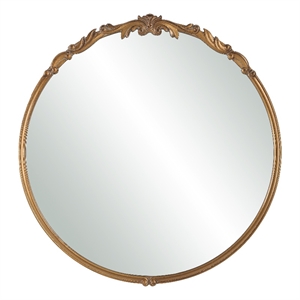 Bowery Hill 29&quotH x 28&quotW x 0.667&quotD Engineered Wood Frame Mirror in Gold