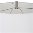 Bowery Hill 1-Light Coastal Ceramic Table Lamp in White/Brushed Nickel