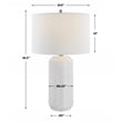 Bowery Hill 1-Light Coastal Ceramic Table Lamp in White/Brushed Nickel