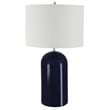 Bowery Hill 1-Light Coastal Ceramic and Fabric Table Lamp in Navy Blue