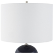 Bowery Hill 1-Light Coastal Ceramic and Fabric Table Lamp in Navy Blue