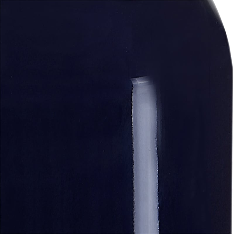 Bowery Hill 1-Light Coastal Ceramic and Fabric Table Lamp in Navy Blue