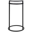 Bowery Hill Contemporary Metal Accent Table with Mirrored Top in Black