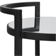 Bowery Hill Contemporary Metal Accent Table with Mirrored Top in Black