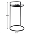 Bowery Hill Contemporary Metal Accent Table with Mirrored Top in Black