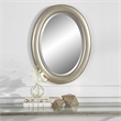 Bowery Hill Oval Farmhouse Polystyrene Plastic and MDF Mirror in Silver