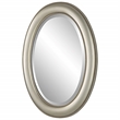 Bowery Hill Oval Farmhouse Polystyrene Plastic and MDF Mirror in Silver