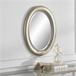 Bowery Hill Oval Farmhouse Polystyrene Plastic and MDF Mirror in Silver
