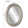 Bowery Hill Oval Farmhouse Polystyrene Plastic and MDF Mirror in Silver