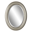 Bowery Hill Oval Farmhouse Polystyrene Plastic and MDF Mirror in Silver