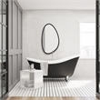 Bowery Hill Contemporary Rubber Plastic and Metal Mirror in Matte Black