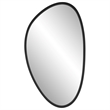 Bowery Hill Contemporary Rubber Plastic and Metal Mirror in Matte Black