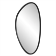 Bowery Hill Contemporary Rubber Plastic and Metal Mirror in Matte Black