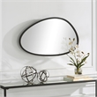 Bowery Hill Contemporary Rubber Plastic and Metal Mirror in Matte Black
