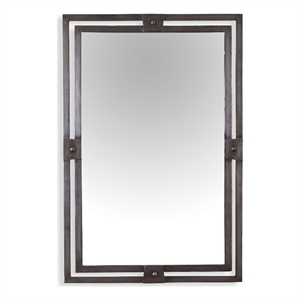 Bowery Hill 36&quotH x 24&quotW x 0.5&quotD Engineered Wood Frame Mirror in Gunmetal