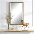 Bowery Hill Contemporary PS Moulding Plastic and MDF Mirror in Gold/Brown