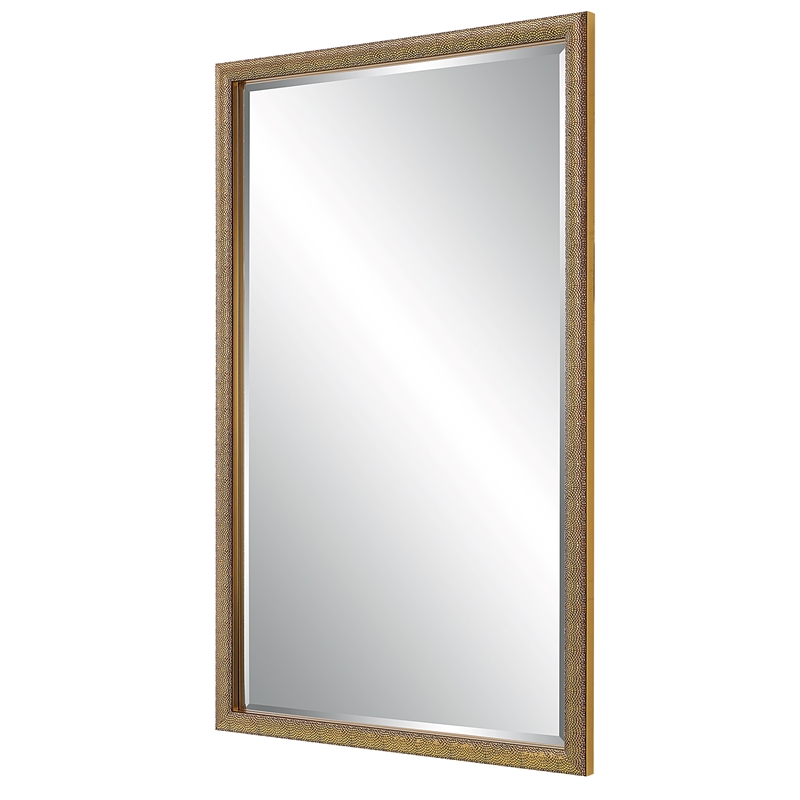 Bowery Hill Contemporary PS Moulding Plastic and MDF Mirror in Gold/Brown