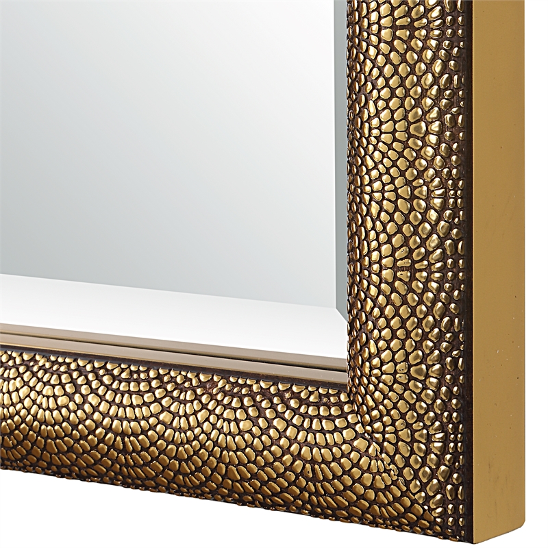 Bowery Hill Contemporary PS Moulding Plastic and MDF Mirror in Gold/Brown