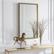 Bowery Hill Contemporary PS Moulding Plastic and MDF Mirror in Gold/Brown