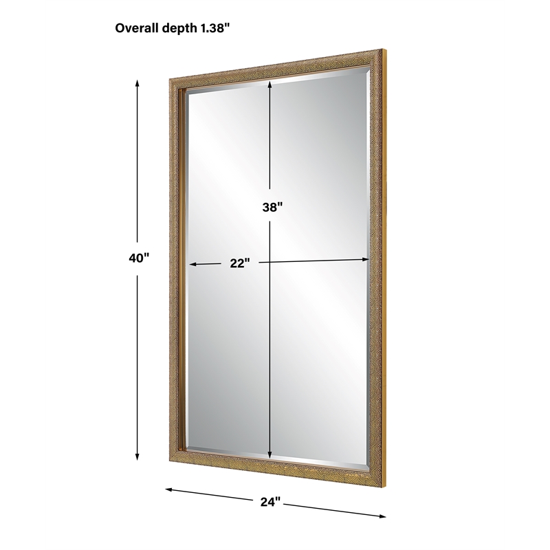 Bowery Hill Contemporary PS Moulding Plastic and MDF Mirror in Gold/Brown