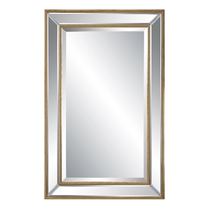 Bowery Hill 20x32&quot Contemporary PS Moulding Plastic and MDF Mirror in Gold