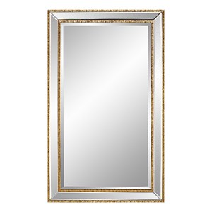 Bowery Hill 24x40&quot Contemporary Ps Moulding Plastic and MDF Mirror in Gold