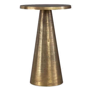 Bowery Hill Aluminum Antique Brass Accent Table Rectangular 19.75&quotH x 12.75&quotW x 12.75&quotD